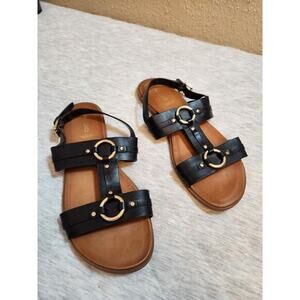 ALDO‎ Women's Black Culr Veritable Genuine Leather Sandal Size 8
